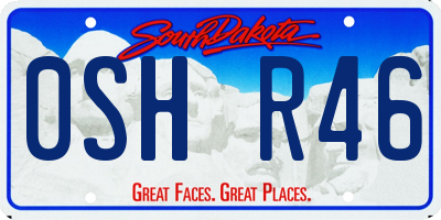 SD license plate 0SHR46