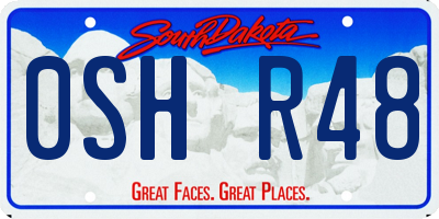 SD license plate 0SHR48