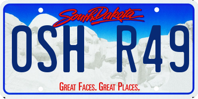 SD license plate 0SHR49