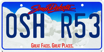 SD license plate 0SHR53