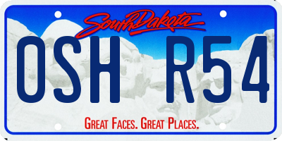 SD license plate 0SHR54