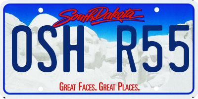 SD license plate 0SHR55