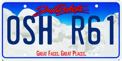 SD license plate 0SHR61