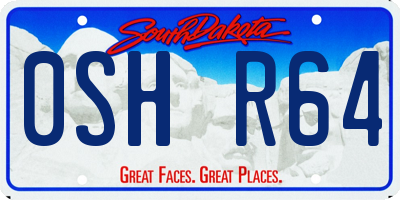 SD license plate 0SHR64