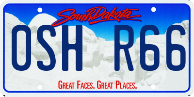 SD license plate 0SHR66