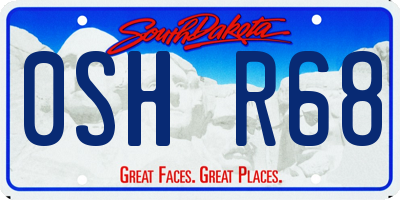 SD license plate 0SHR68