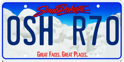 SD license plate 0SHR70