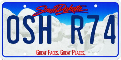 SD license plate 0SHR74