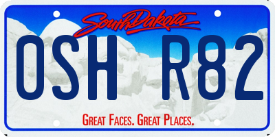 SD license plate 0SHR82