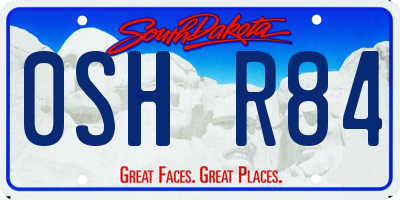 SD license plate 0SHR84
