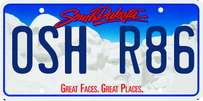 SD license plate 0SHR86
