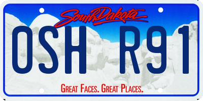 SD license plate 0SHR91