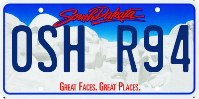 SD license plate 0SHR94