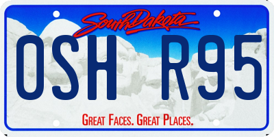 SD license plate 0SHR95