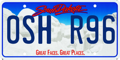 SD license plate 0SHR96