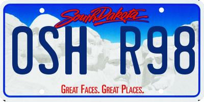 SD license plate 0SHR98