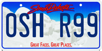 SD license plate 0SHR99
