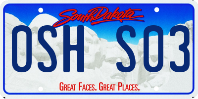 SD license plate 0SHS03
