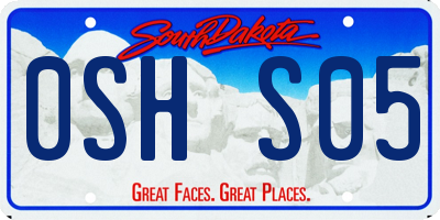 SD license plate 0SHS05