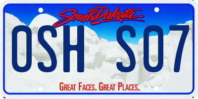 SD license plate 0SHS07