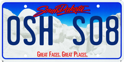 SD license plate 0SHS08