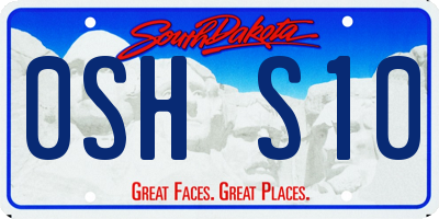 SD license plate 0SHS10