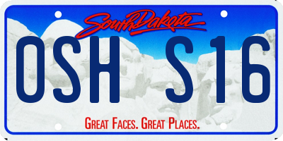 SD license plate 0SHS16