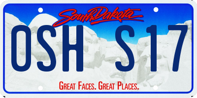 SD license plate 0SHS17