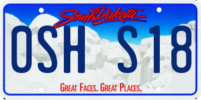 SD license plate 0SHS18