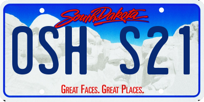 SD license plate 0SHS21