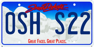 SD license plate 0SHS22