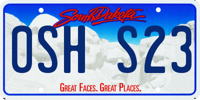SD license plate 0SHS23