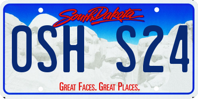 SD license plate 0SHS24