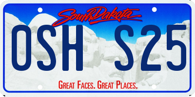 SD license plate 0SHS25