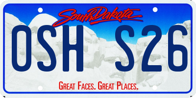 SD license plate 0SHS26