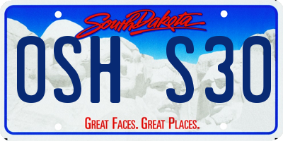 SD license plate 0SHS30