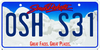 SD license plate 0SHS31
