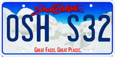 SD license plate 0SHS32