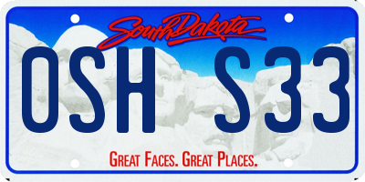 SD license plate 0SHS33