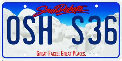 SD license plate 0SHS36