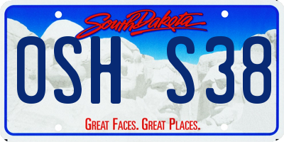 SD license plate 0SHS38