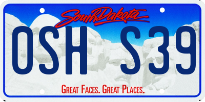 SD license plate 0SHS39