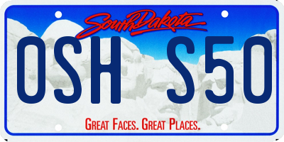 SD license plate 0SHS50