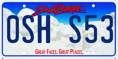 SD license plate 0SHS53