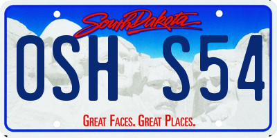SD license plate 0SHS54
