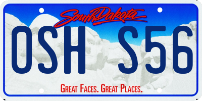 SD license plate 0SHS56