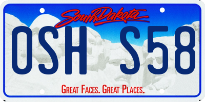 SD license plate 0SHS58
