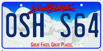 SD license plate 0SHS64