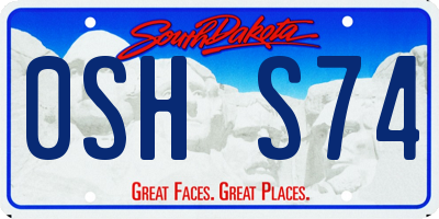 SD license plate 0SHS74