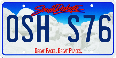 SD license plate 0SHS76
